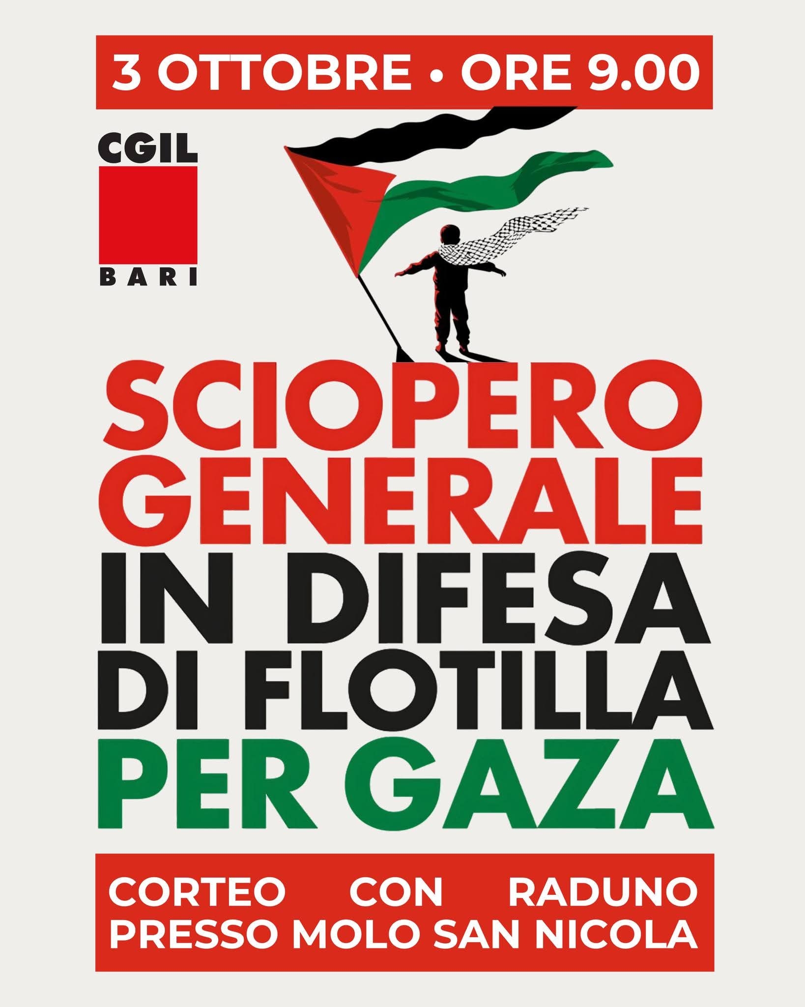 Venerdì 3 ottobre sciopero generale Cgil